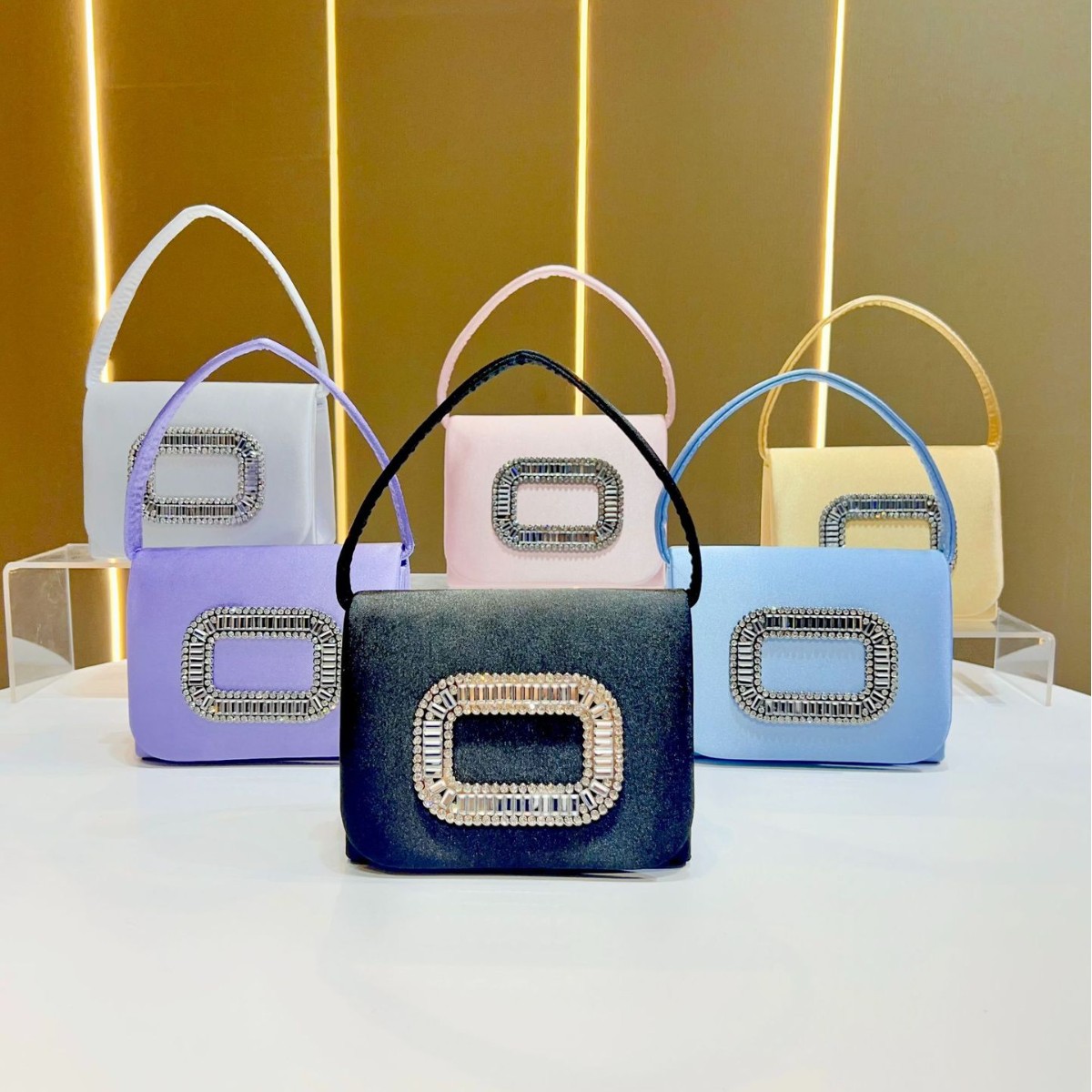 Luxury Mini Square Handbag Wom - Tassel Fringe Trim ulasan dan harga