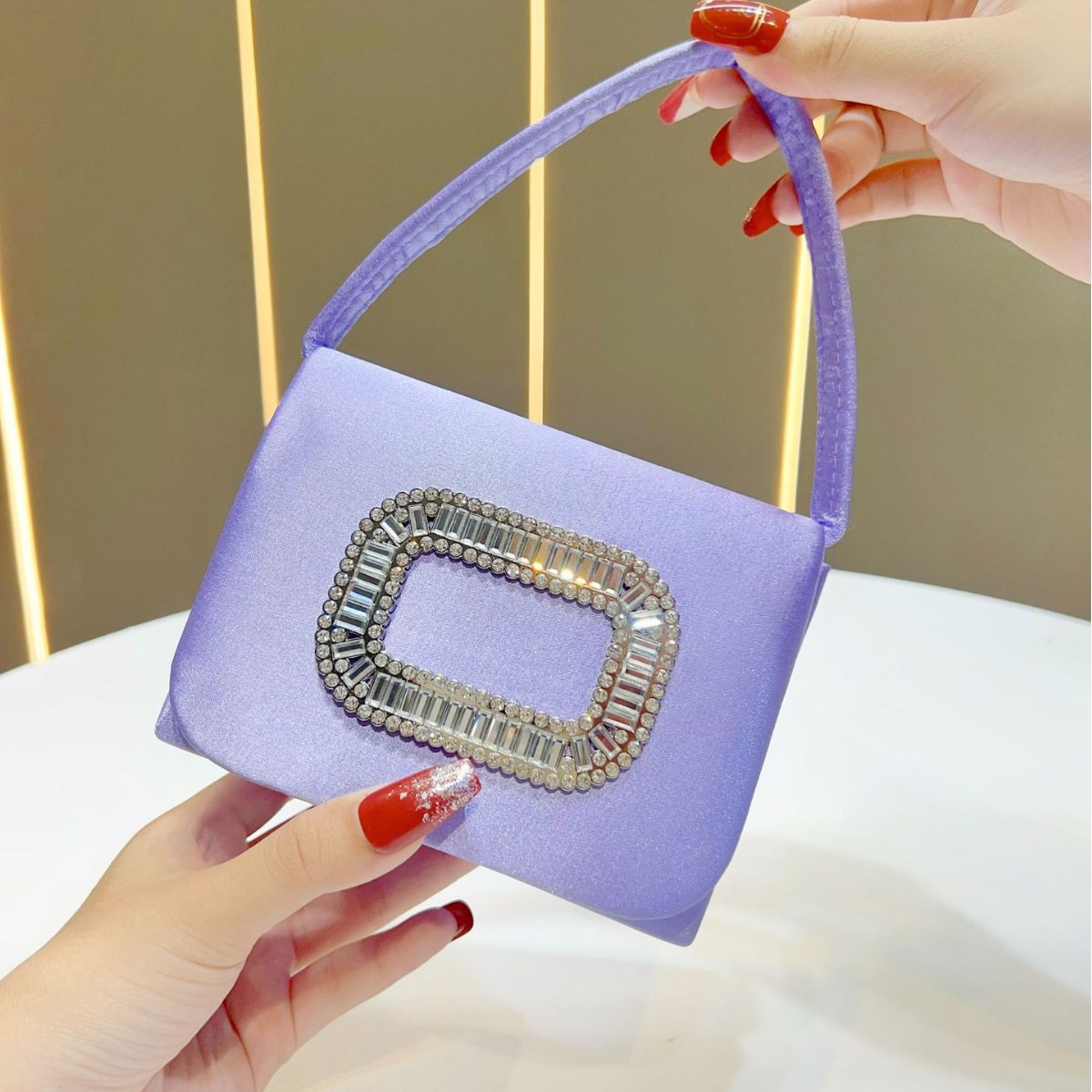Luxury Mini Square Handbag Wom - Tassel Fringe Trim ulasan dan harga