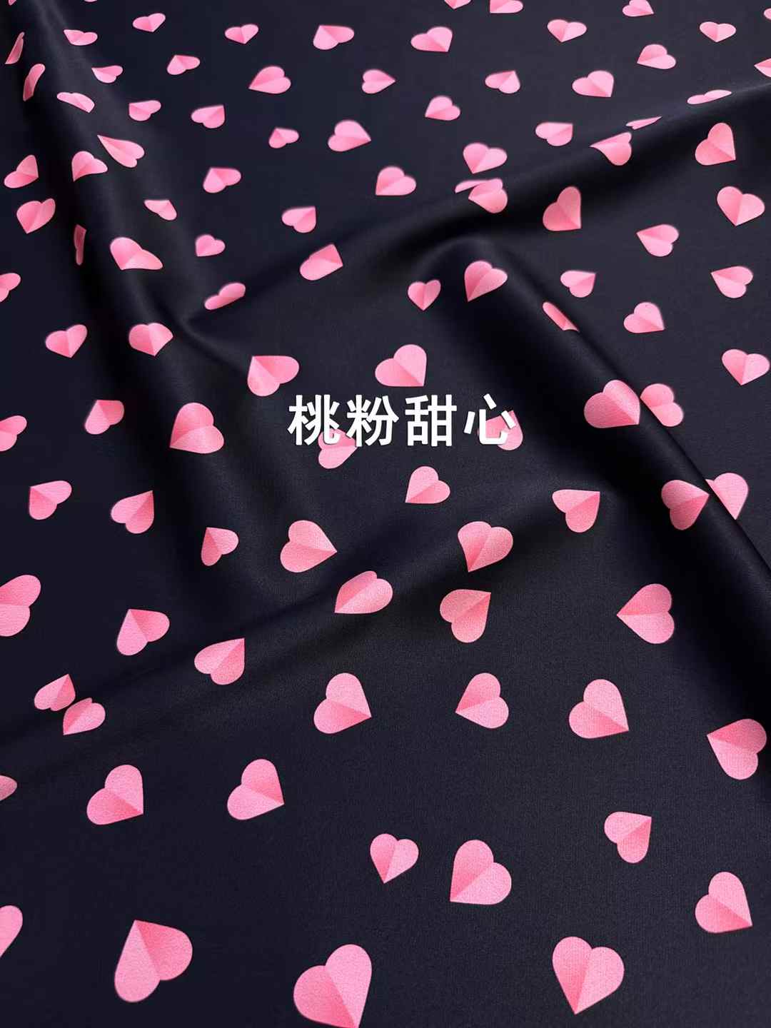 Pink Hearts Real Silk Fabric E - Crystal Mesh Fabric ulasan dan harga