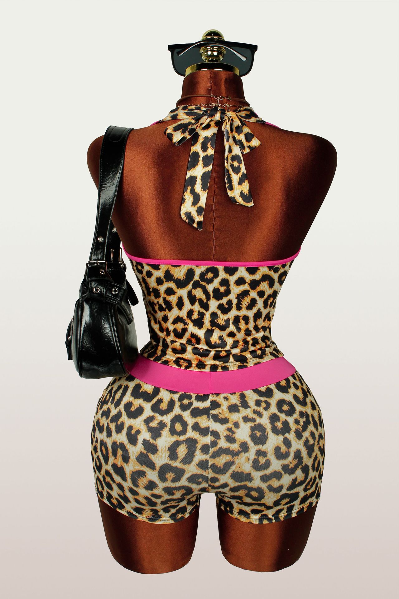 Women 2 Piece Leopard Print Ha - Elastic Lace Trim ulasan dan harga