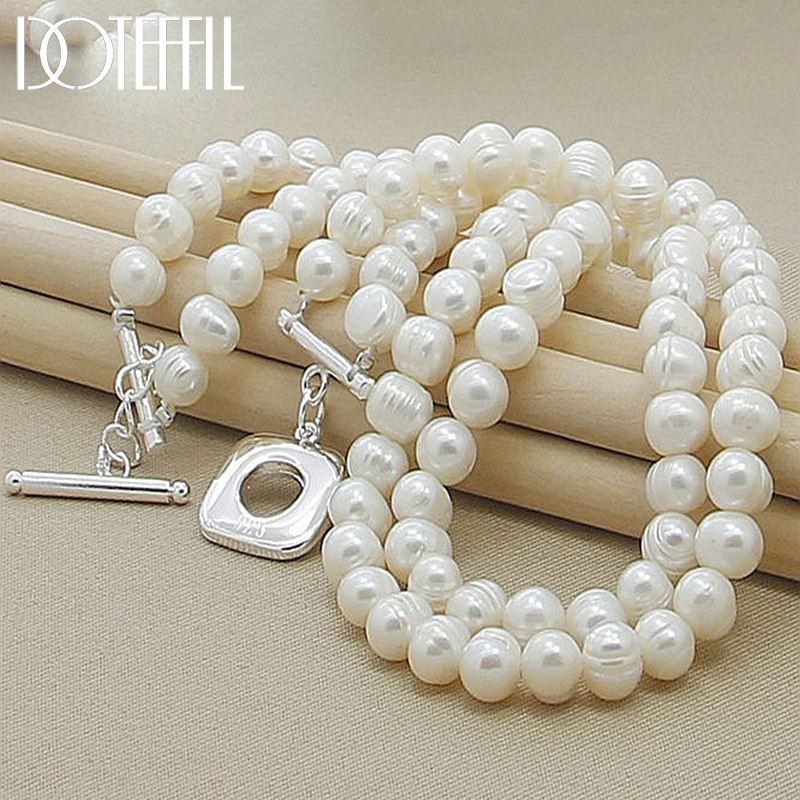 DOTEFFIL 8mm Double White Natu - Pearl Trim Chain ulasan dan harga