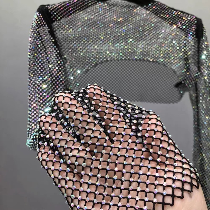50x120cm Sewing Rhinestones Me - Crystal Mesh Fabric ulasan dan harga