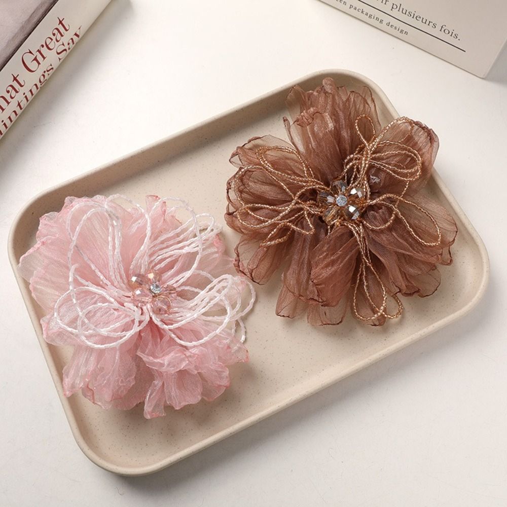 Organza Fabric Flower Patch Be - Crystal Mesh Fabric ulasan dan harga