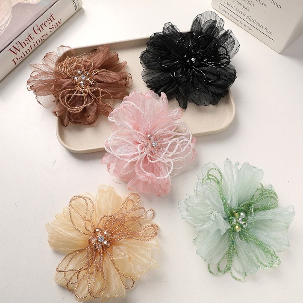 Organza Fabric Flower Patch Be - Crystal Mesh Fabric ulasan dan harga