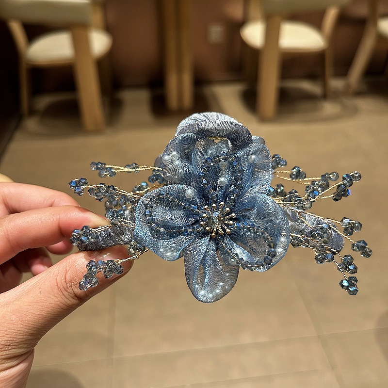 Elegant Korean Hair Accessorie - Crystal Mesh Fabric ulasan dan harga