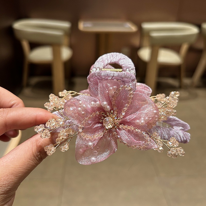 Elegant Korean Hair Accessorie - Crystal Mesh Fabric ulasan dan harga